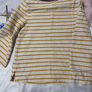 Old Navy Yellow and White Striped Long Sleeve Tee